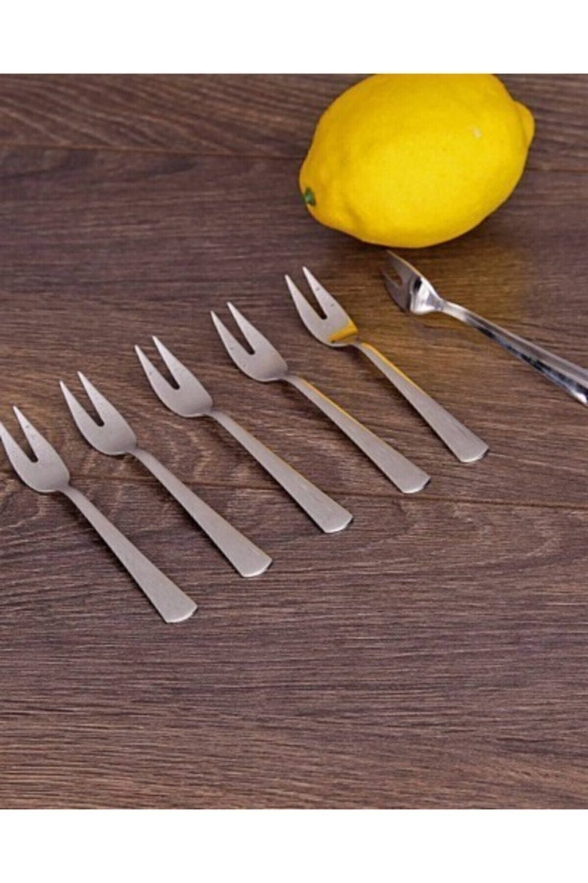 6 Adet Paslanmaz Kararmaz Limon Çatalı