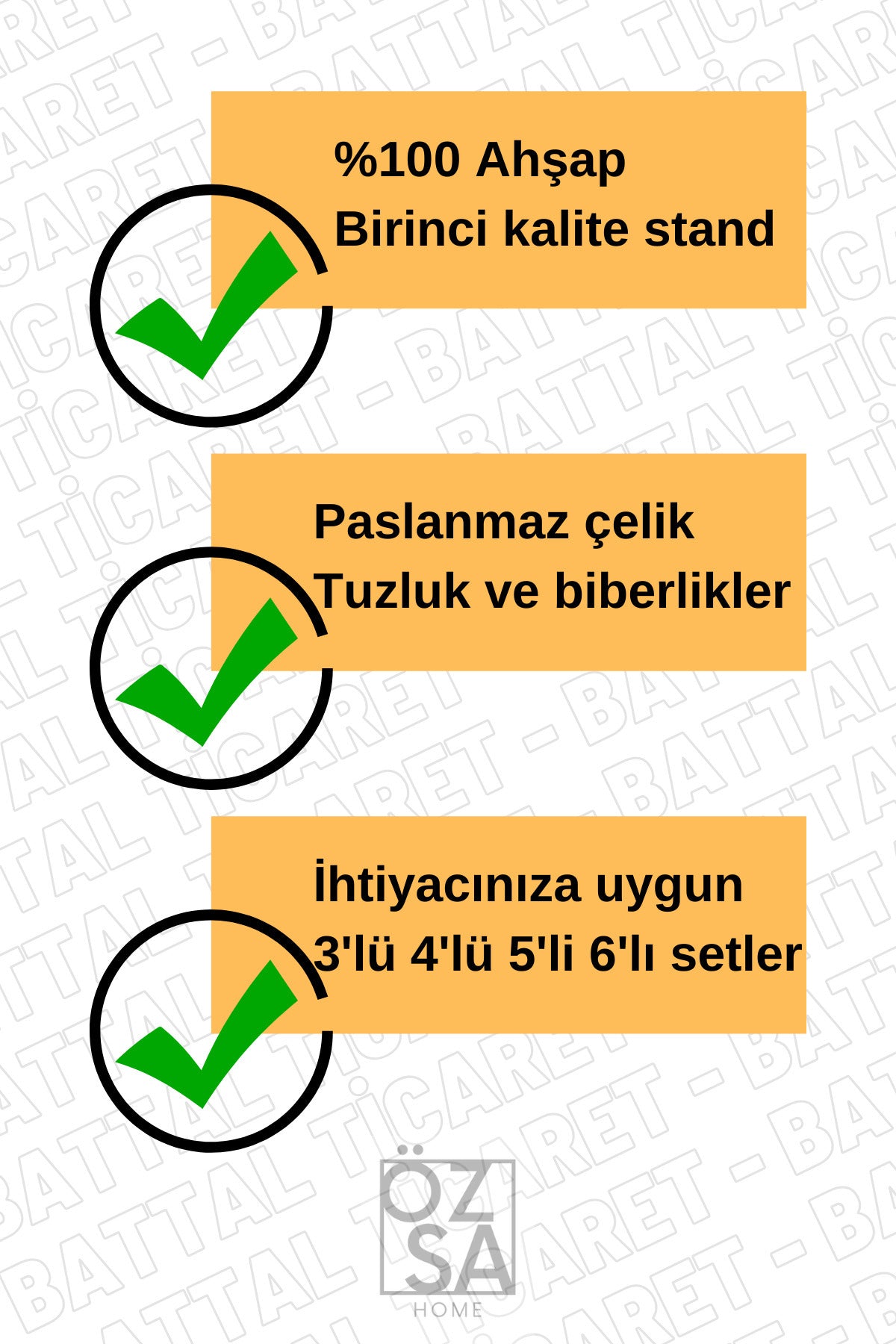 6 Bölmeli Ahşap Peçetelik Kürdanlık Tuzluk Baharatlık Seti Lokanta Restoran Seti 9 Parça Menaj Set