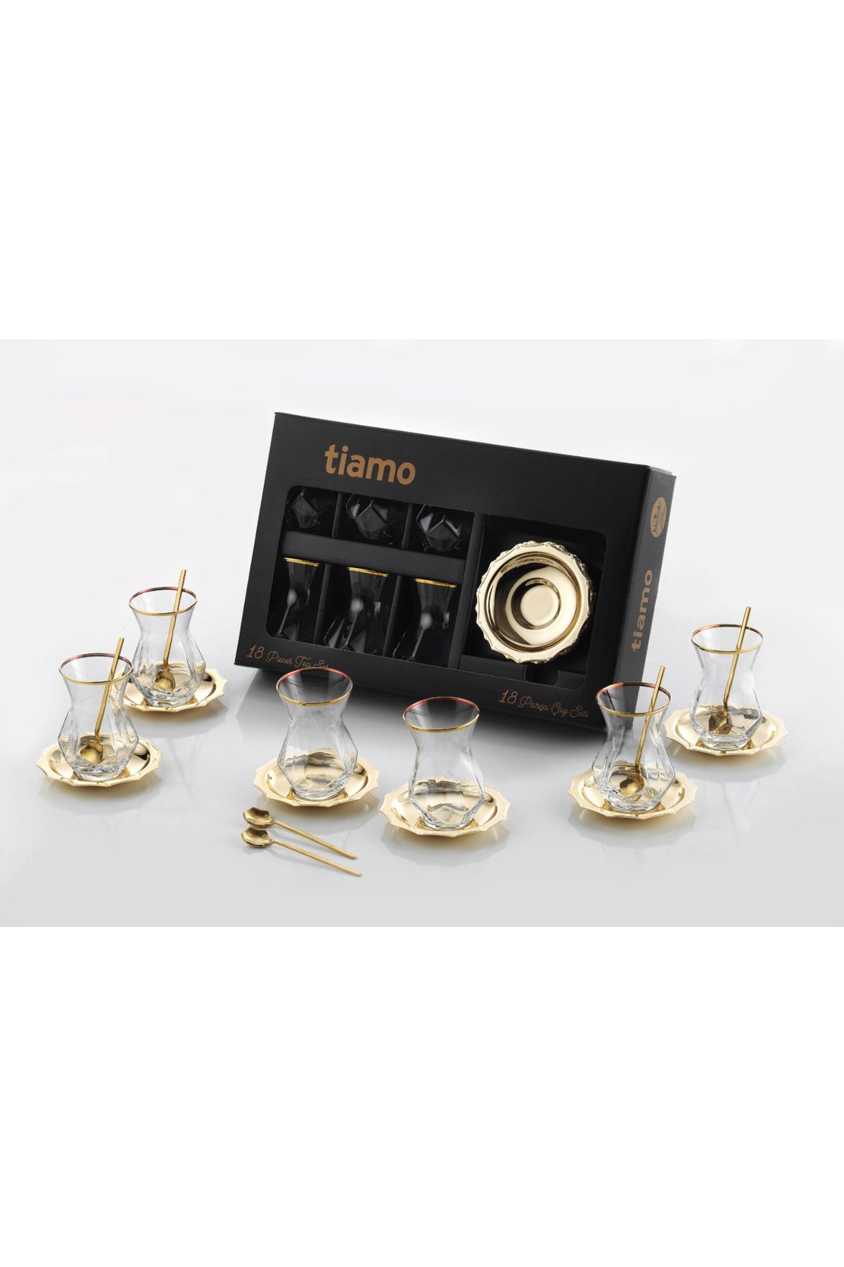 Diamond Çay Seti Gold 18 Parça / 6 Kişilik - gold