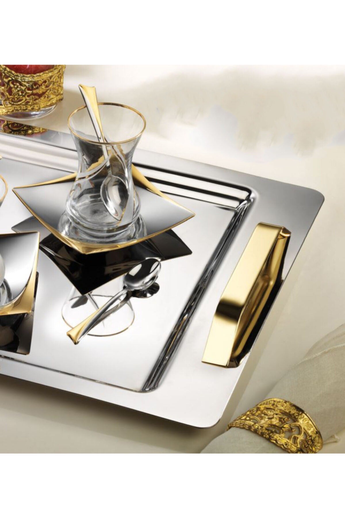 Çay Seti 37 Parça Ela Gold 18/10 Paslanmaz Çelik