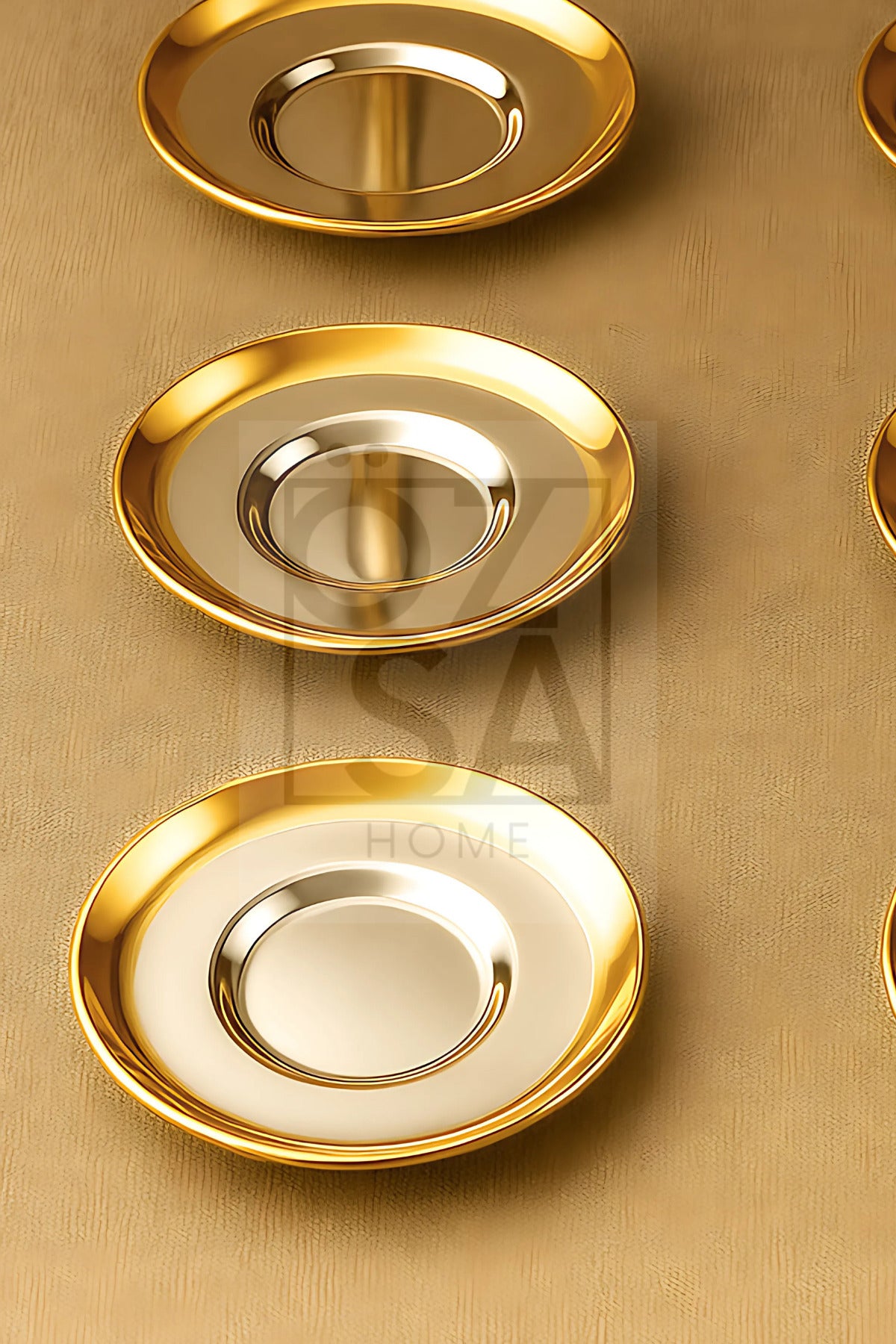 Rio 6lı Çelik Çay Tabağı 18/10 Tüm Çay Bardaklarına Uyumlu Gold