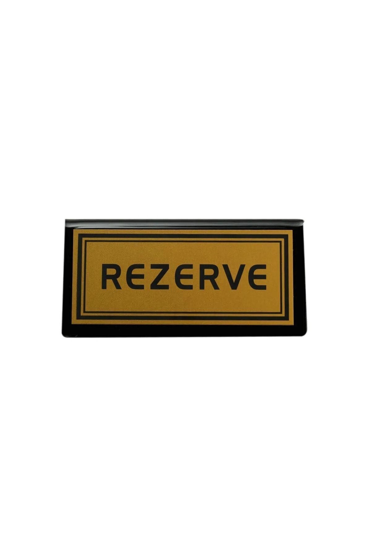 10 Adet Masa Rezerve Yazısı Kafe Lokanta Restoran Için Rezerve Plaka Pleksi 10x5cm - Gold