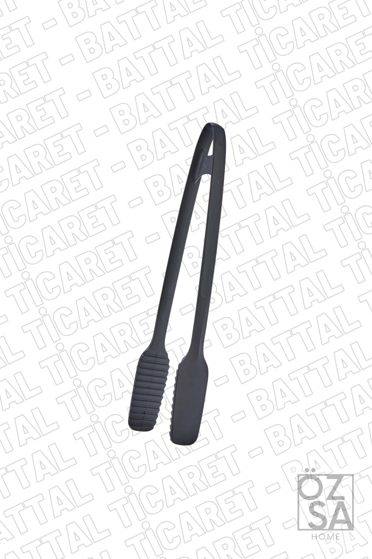 Pratik Yanmaz Yapışmaz Sert Teflon Plastik Servis Maşası | 220 Dereceye Kadar Dayanıklı Sunum Maşa - Siyah