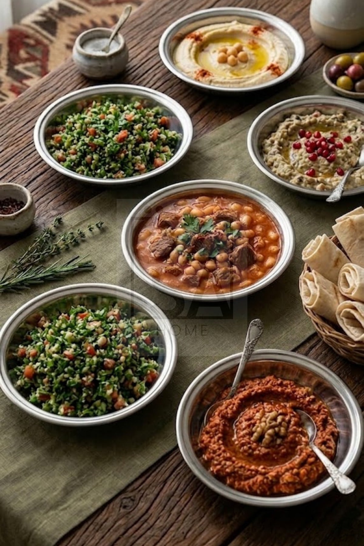 Anatolian 6 Adet Yemek Tabağı 19 cm Gümüş Yuvarlak Servis Sunum Meze Tabağı Çelik Çorba Kasesi - Gümüş