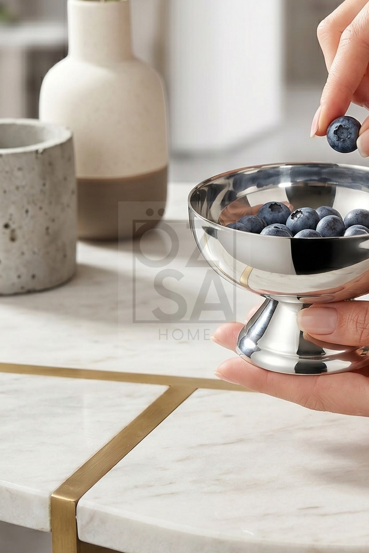Luce İkili 18/10 Paslanmaz Çelik Dondurma Tatlı Sunum Kasesi Çelik Sunumluk İkramlık 9cm - Gümüş