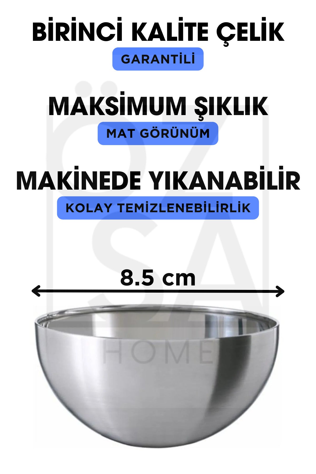 12'li Paslanmaz Çelik Çerezlik Kuruyemişlik Çerezlik Takımı 8.5 cm Kase - Gümüş