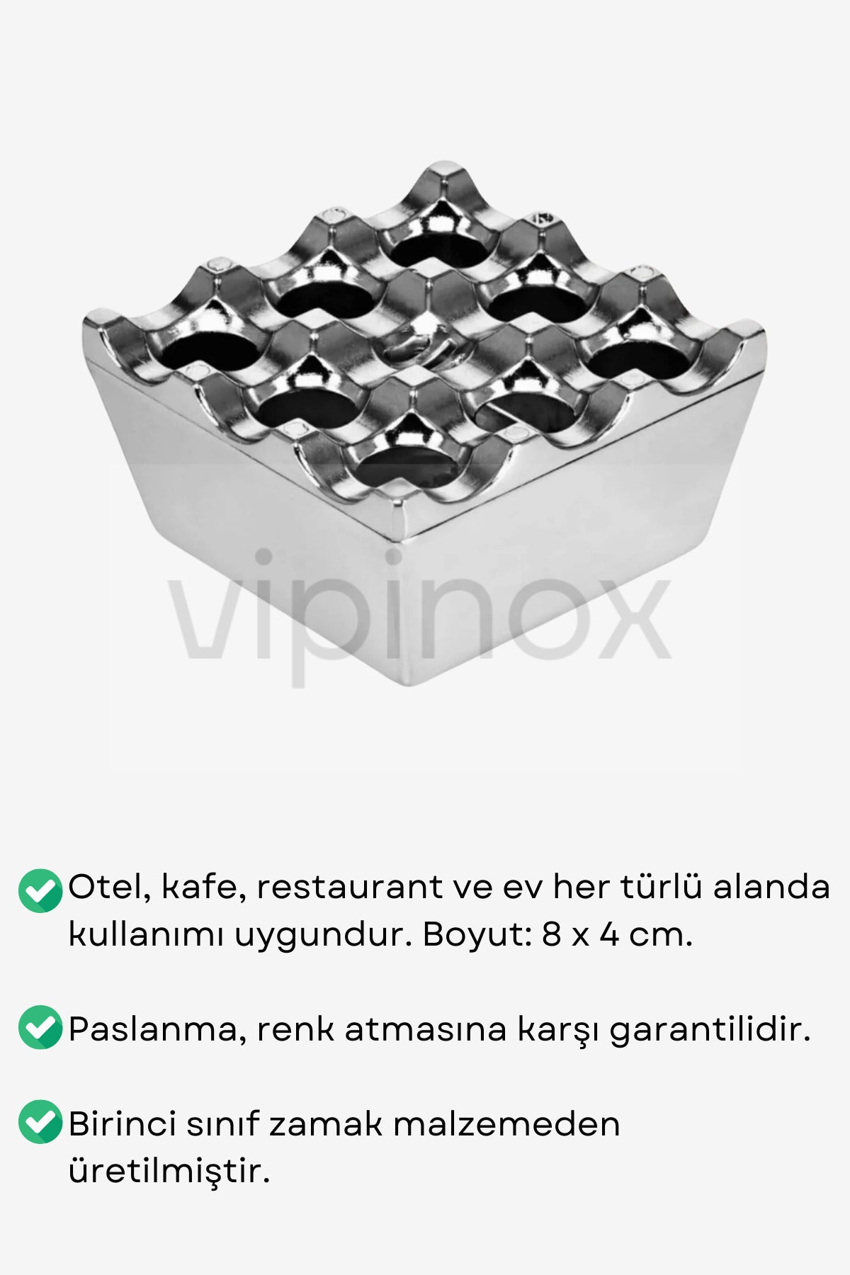 10 Adet Izgaralı Döküm Siyah Küllük Otel Kafe Restoran Için Kapaklı Kül Tablası Delikli Metal Küllük - Krom