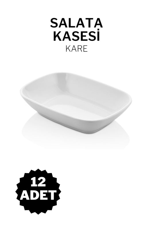 12 Adet Kırılmaz Salata Kasesi Otel Kafe Lokanta Restoran Ev Için Melamin Kahvaltılık Kase Freya - Beyaz 12cm