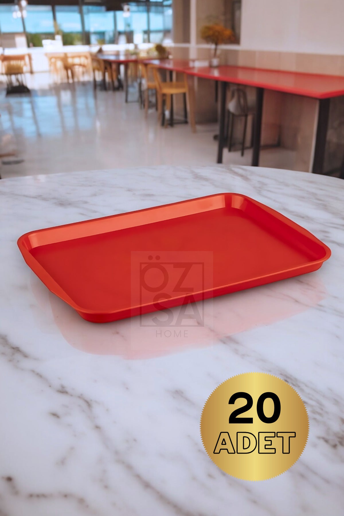 20 Adet Servis Tepsi Çay Servis Fast Food Servis Sunum Tepsisi 27 X 36 cm ABS Tepsi Büfe Restoran