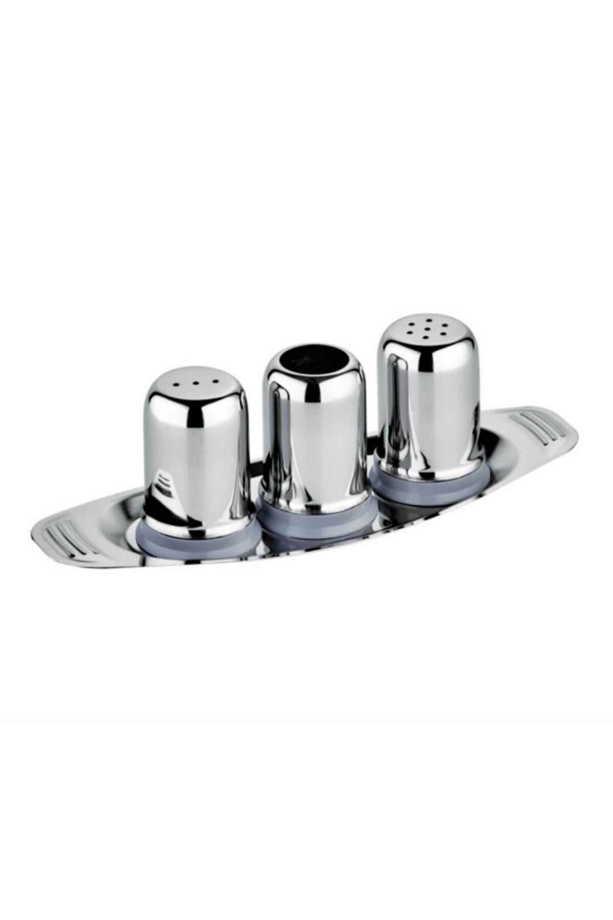 Tuzluk Baharatlık Kürdanlık Takımı Paslanmaz Çelik Kafe Lokanta Restoran Küçük Gondol Set (model 2)