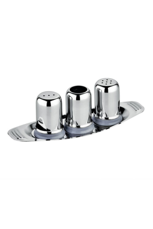 Tuzluk Baharatlık Kürdanlık Takımı Paslanmaz Çelik Kafe Lokanta Restoran Küçük Gondol Set (model 2)
