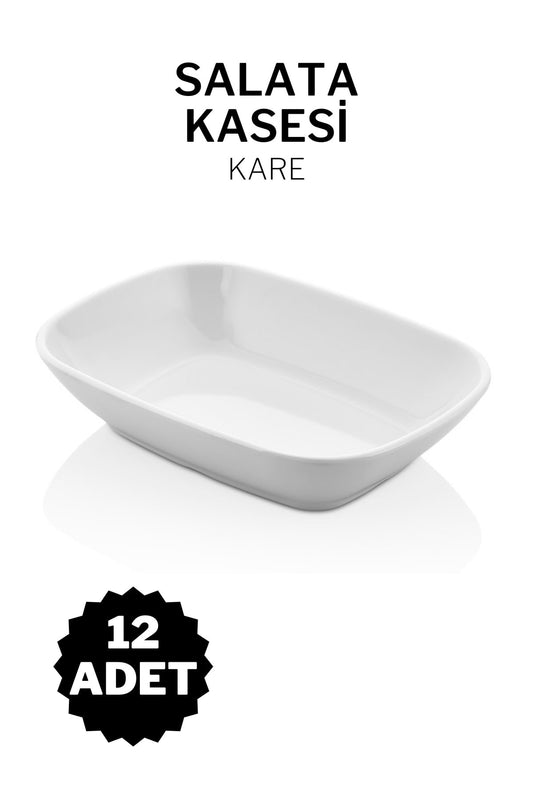 12 Adet Kırılmaz Salata Kasesi Otel Kafe Lokanta Restoran Ev Için Melamin Kahvaltılık Kase Freya - Beyaz 17cm