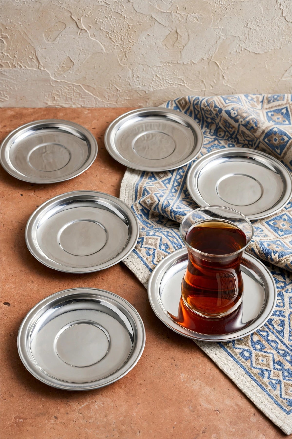 12'li Royal Ekonomik Paslanmaz Çelik Çay Tabağı 10cm