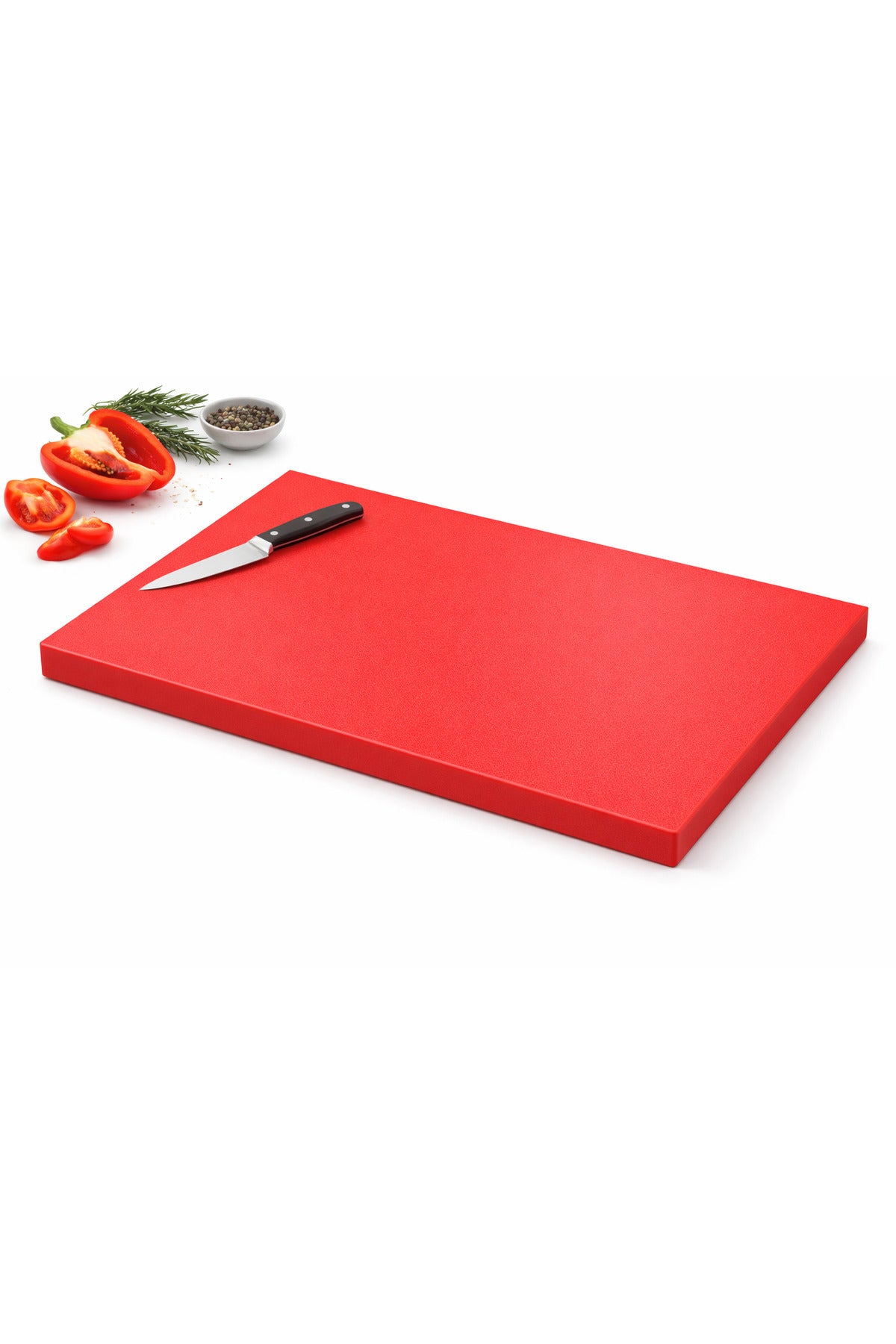 Polietilen Kesim Tahtası Et Meyve Kesme Levhası & Panosu 40x30x2 Cm - Beyaz Kırmızı Sarı