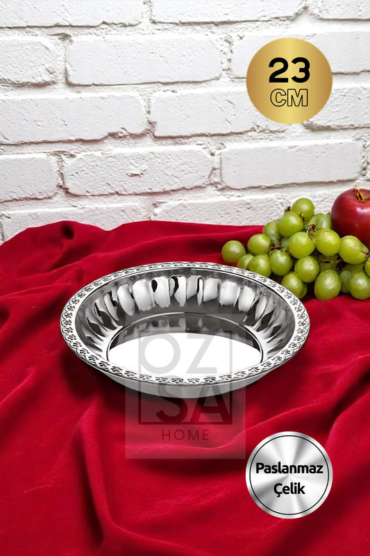 Lüx Çelik Salata Meyve Tabağı Salata Kasesi Mısır Kasesi 23 Cm