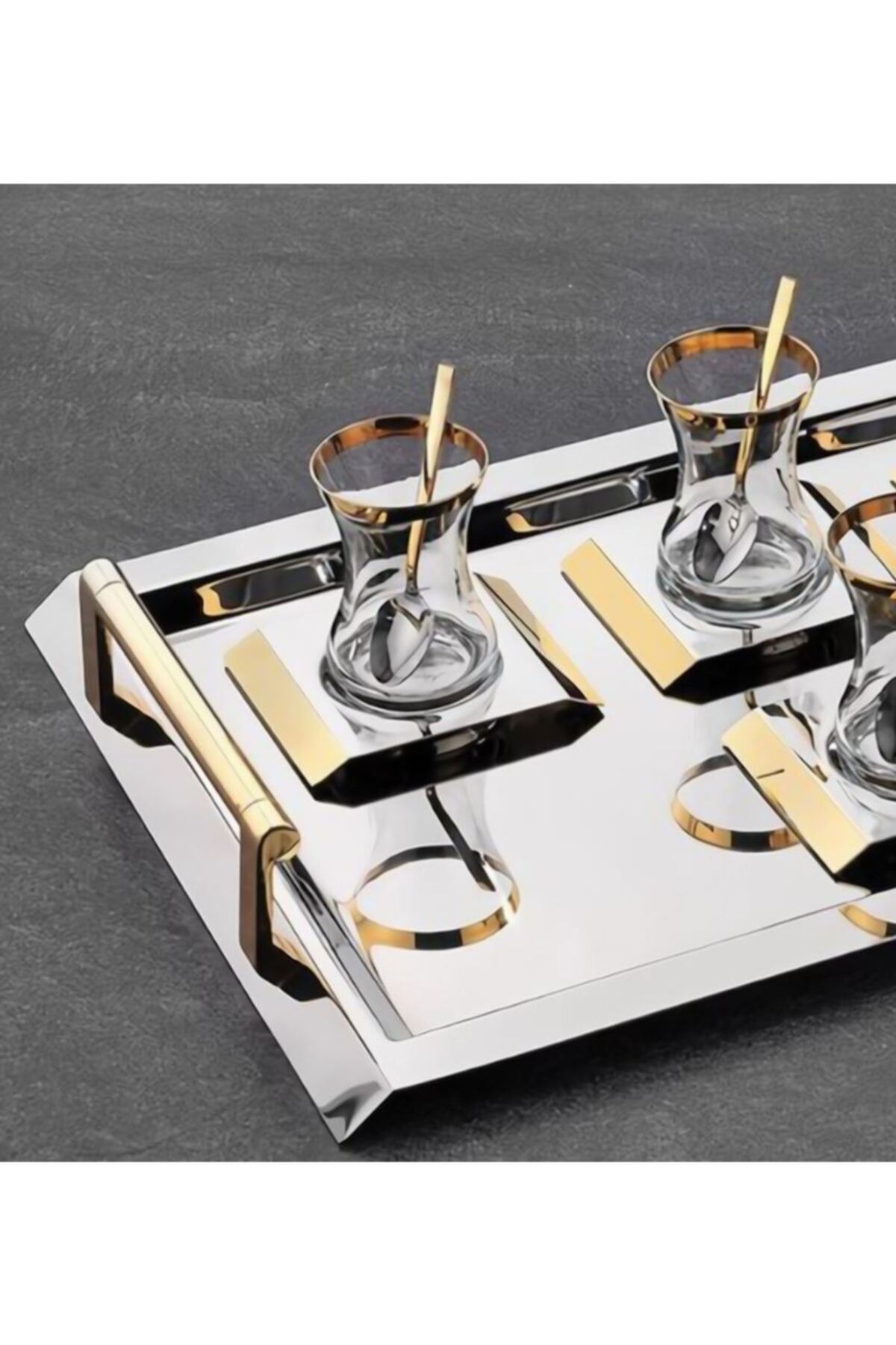 37 Parça Punto Gold Çay Seti 18/10 Paslanmaz Çelik