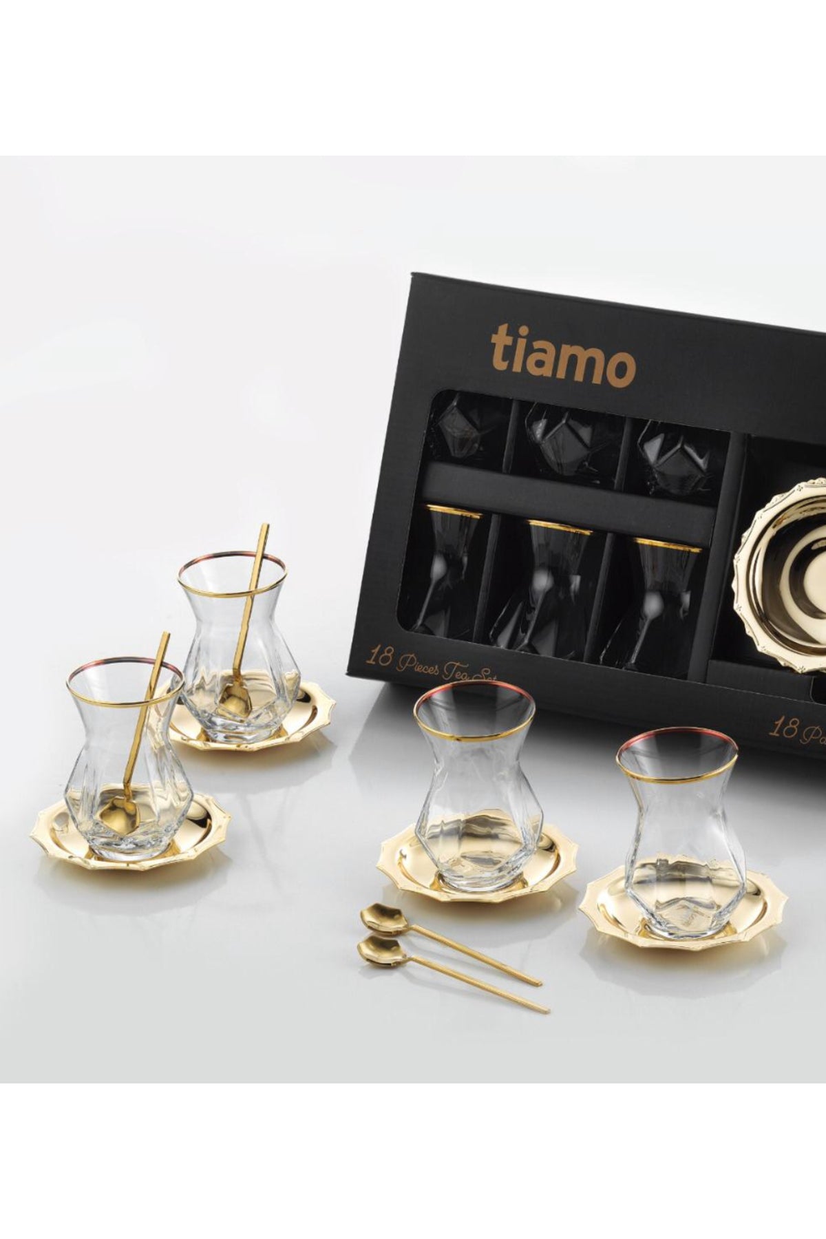 Diamond Çay Seti Gold 18 Parça / 6 Kişilik - gold