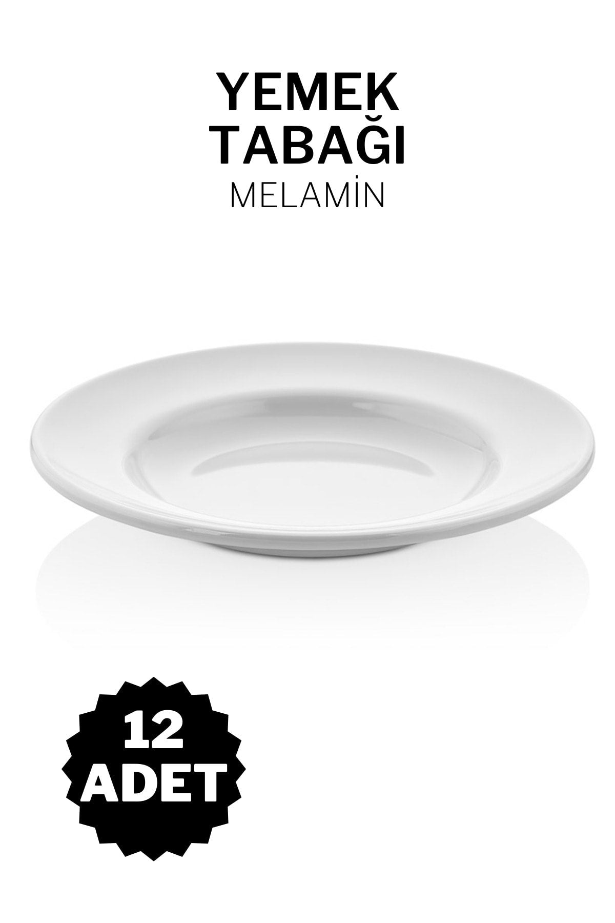 12 Adet Kırılmaz Yemek Tabağı Otel Kafe Lokanta Restoran Ev Için Melamin Tabak Freya