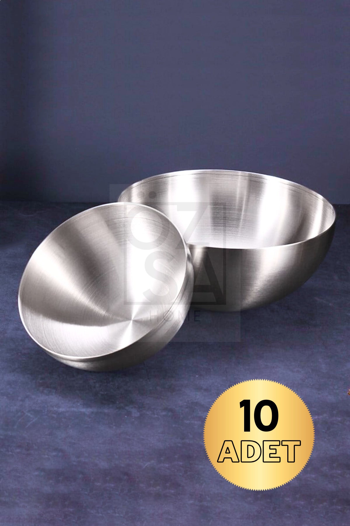10'lu Paslanmaz Çelik Çerezlik Kuruyemişlik Çerezlik Takımı 8.5 cm Kase