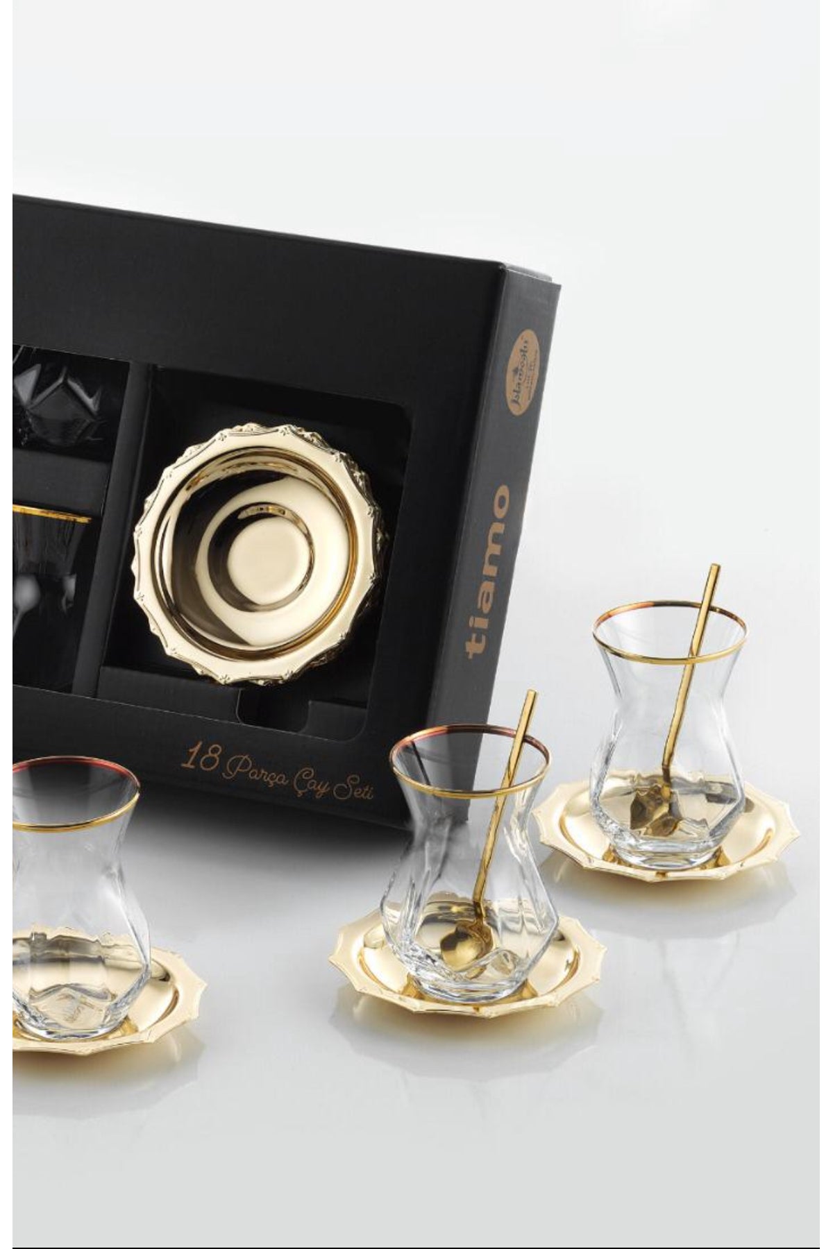 Diamond Çay Seti Gold 18 Parça / 6 Kişilik - gold