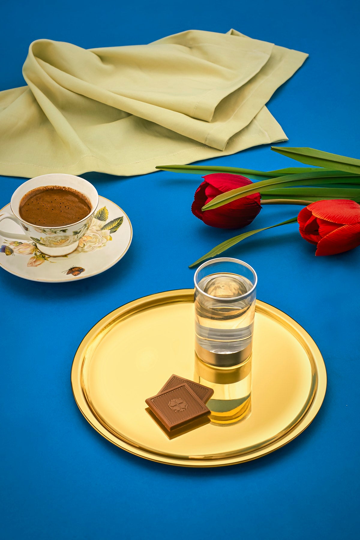 3 Adet Gold 3 Adet Gümüş Renk Lüx 21,5 Cm 6'lı Yuvarlak Servis Sunum Tepsisi - Gold