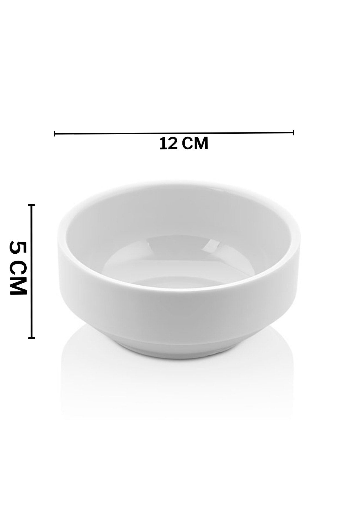 12 Adet Kırılmaz Çorba Kasesi Otel Kafe Lokanta Restoran Ev Için Melamin Kase Freya - Beyaz Eko 12cm