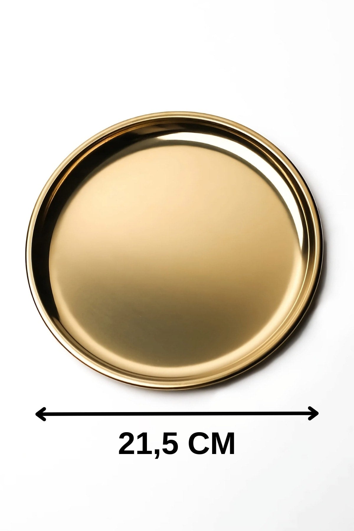 3 Adet Gold 3 Adet Gümüş Renk Lüx 21,5 Cm 6'lı Yuvarlak Servis Sunum Tepsisi - Gold