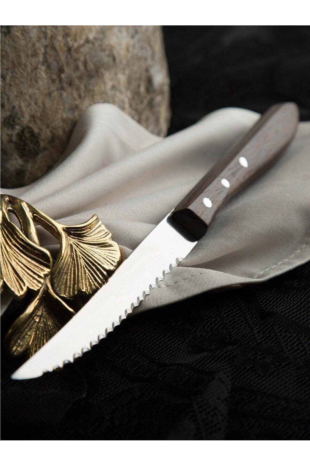 Mutfak Bıçak Seti Steak Et Bıçak Restoran Et Kesme Doğrama Meyve Sebze Bıçak Şık Ahşap Saplı